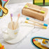 10 Pieces Kids Bamboo Toothbrush Natural Soft Bristle Toothbrush Wooden Toothbrushes Toddlers Adults Natural Wood Organic Toothbrush BPA-Free Colo...