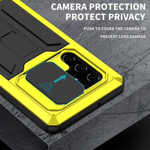 Samsung Galaxy S22 Ultra 5G 2022 Rugged case with Screen Protector Stand Camera Slide Cover for Samsung S22 Ultra Metal Military Sturdy Armour Sho...