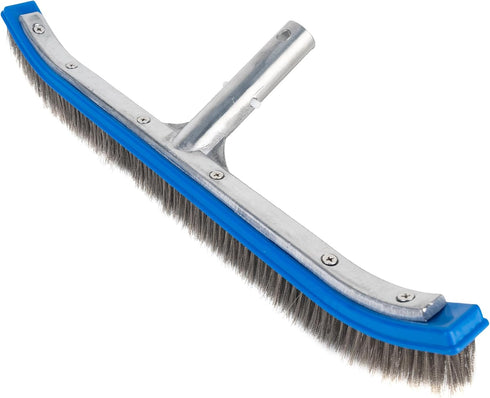 BlueStars 18-inch Wide Heavy Duty Stainless Steel Pool Brush - Aluminum Handle & Stainless Steel Bristles - Suitable for Concrete & Gunite Pools...