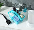 ALINK Plastic Shower Caddy Basket with Compartments, Portable Divided Cleaning Supply Storage Organizer with Handle for College Dorm Bathroom -Blu...
