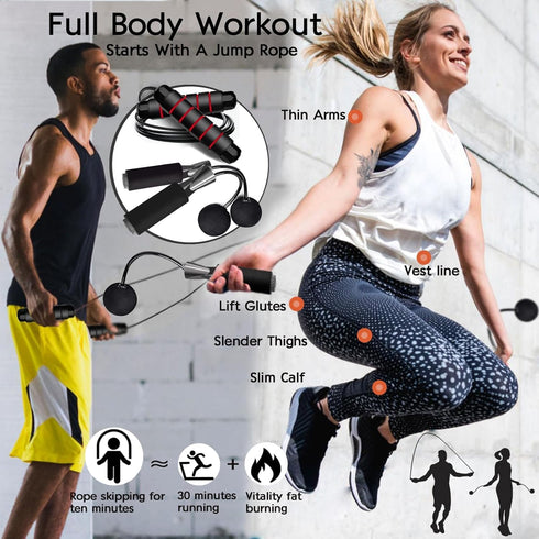 Jump Rope, Exercise Jumprope for Men Women and Kids Workout,Rapid Speed Jumping Rope for Cardio and Endurance Training,for Home Aerobic Exercise E...
