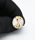 14K Gold Plated Natural Mother of Pearl Cufflinks for Men Lady Water Ripples Pattern Round Golden Men's Cufflinks Jewelry for Wedding Anniversary ...