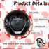 9 Pack Fluffy Cow Print Steering Wheel Cover for Women,ZXGHIJJ Cute Cow Plush Steering Wheel Cover Soft & Warm Fuzzy Steering Wheel Cover Set with...