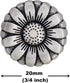 Bezelry 12 Pieces Morning Flower Metal Shank Buttons. 20mm (3/4 inch) (Antique Silver)...