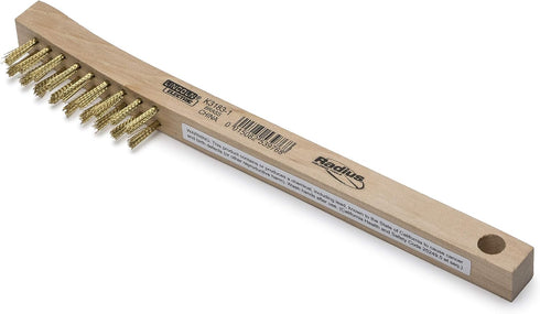 Lincoln Electric K3183-1 Brass Wire Brush, 2 x 9 Bristle Rows, 8.75" Length, Curved Handle, K3180-1...