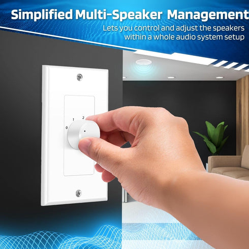 TNP Wall Mount Plate Volume Control Knob - 100W Flush in Wall Volume Control for Speakers Stereo TV - Audio and Video Compatibility Rotary Style K...
