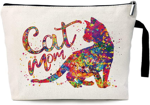 Cosmetic Bag?Cat Mom?Gifts for Cat Lovers for Women?Cat Mom Gifts for Women?Gift for Cat Mom?Funny Cat Mom Makeup Bag?Cat Lover birthday Gifts?Gif...