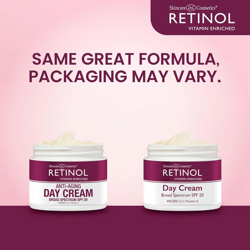 Retinol Skincare LdeL Cosmetics Day Cream Broad Spectrum SPF 20 Moisturizes & Reduces Look of Fine Lines – Provides Protection From Daily Sun Expo...