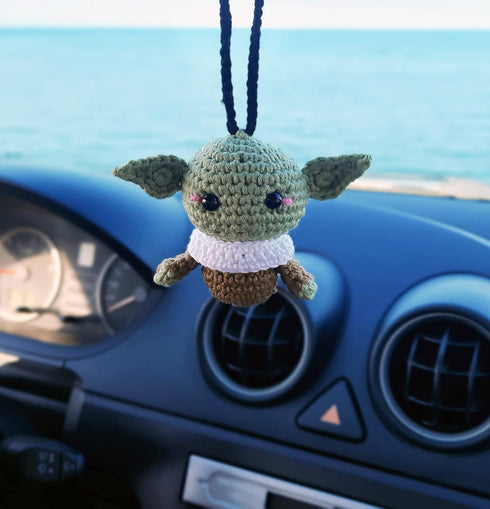Alien, Car Mirror Hanging Decorations, Crochet Handmade Car Rear View Mirror Holder Hanging Accessories, Bag Ornament....