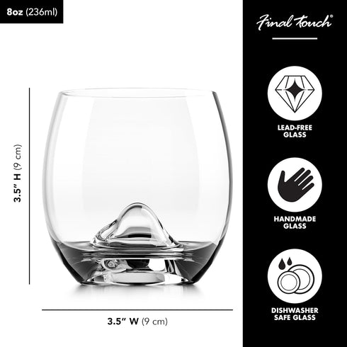Final Touch On The Rock Glass with Ice Ball Mold - Elevate Your Whiskey, Scotch & Bourbon Experience | Enhanced Aromas, Long-lasting Ice, Generous...
