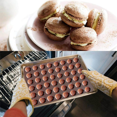 2 PCS 48 Capacity Macaron Silicone Baking Mat Baking Sheet Muffin DIY Chocolate Cookie Mould for Baking, Non-Stick, Easy to Clean, Reusable Baking...