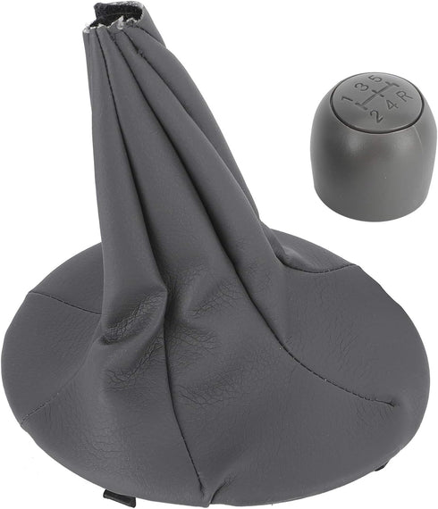 Acouto Shift Knob and Gear Shift Boot,5 Speed Gear Shift Knob with Dustproof Boot Collars for Fiat Panda 500 500C...