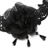 COOLSTEELANDBEYOND Ladies Womens Black Lace Choker Necklace with Camellia Flower and Dangling Beads Charm Pendant...