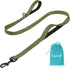 Dog Leash with 2 Comfortable Soft Padded Handles 4FT Green Reflective Heavy Duty Pet Dog Walking Leashes Durable Dog Training Lead & Traffic Handl...