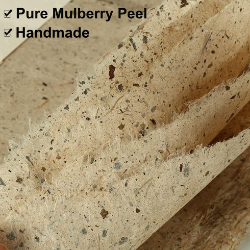 Mulberry Paper, 50Sheets 11.8" x 15.7" Natural Fiber Texture, Chinese Style Handmade, Ideal for Painting, DIY Crafts, Scrapbooking and Decorating...