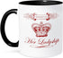 3dRose mug_220760_4 Funny Property of Her Ladyship Aristocratic Crown and Scroll in Red - Two Tone Black Mug, 11oz...