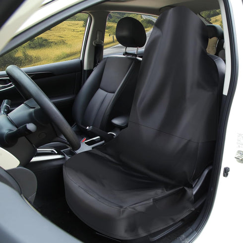 2 Pcs Car Seat Covers Front Seats After Gym, Swim, Universal Waterproof Front Seat Covers for SUV, Trucks, Bucket Seat Covers, black...