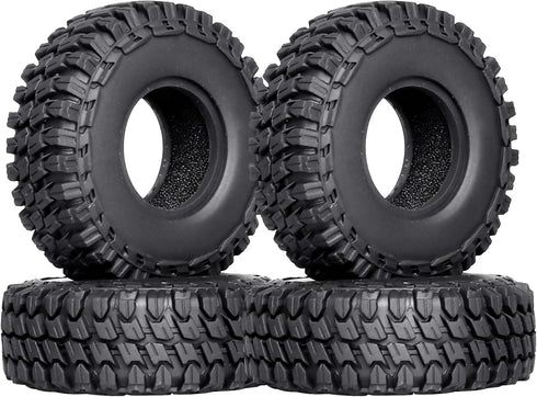 Hobbypark Soft Rubber SCX24 Tires 1.0 Rock Crawler for 1/18 TRX4M Axial SCX24 Gladiator Bronco C10 JLU Deadbolt B17 Betty 1/18 1/24 RC Crawler Car...