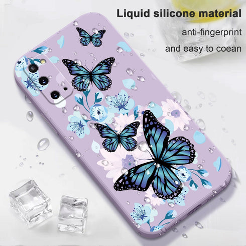 for Samsung Galaxy S20 Case Creative Flower Pattern Design Dropproof Slim Protective for Galaxy S20 Phone Cover 6.2 inch-Aurora Butterfly Purple...