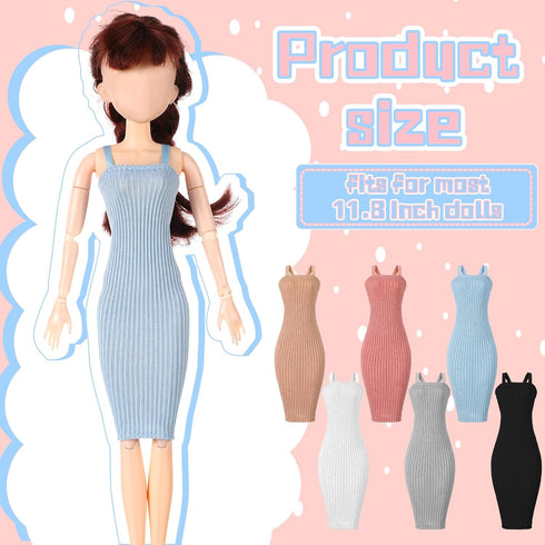 Bencailor 6 Pcs Doll Clothes for 11.8 Inch Doll, Doll Accessories Summer Tops Swimwear Robe Doll T Shirt Dress Winter Coat Jacke Doll Outfit Girl ...