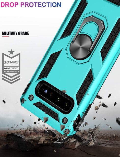 LUMARKE for Galaxy S10+ Plus Case,Pass 16ft. Drop Tested with Magnetic Ring Kickstand Compatible with Car Mount Holder Military Grade Protective P...