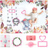 SPOKKI 6 PCS Baby Monthly Milestone Blanket Girl, 60''x40''Fleece Monthly Blanket Newborn with Headband for Photography Background Prop and Mom Nu...