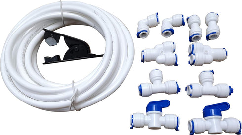 3/8" inch Quick Connect Water Purifiers Tube Fittings for RO Water Reverse Osmosis System (Ball Valve+L+Y+I+T Type) + PVC Pipe Tube Hose Cutter + ...