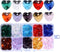 100pcs Crystal Heart Shaped Beads - LONGWIN 14mm Multicolor Glass Spacer Beads for Necklaces, Bracelets, Earring with Storage Box...