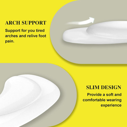 Arch Support,Soft Gel Insole Pads,High Heel Inserts,Reusable Arch Cushions Best for Flat Feet and Plantar Fasciitis,High Arch Pain Relief,for All ...