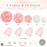 Rainbows & Lilies 15pc Large Paper Flowers Decorations for Wall - Reusable 3D Wall Decor for Girls Room, Nursery & Kids Bedroom - Pink & White Art...