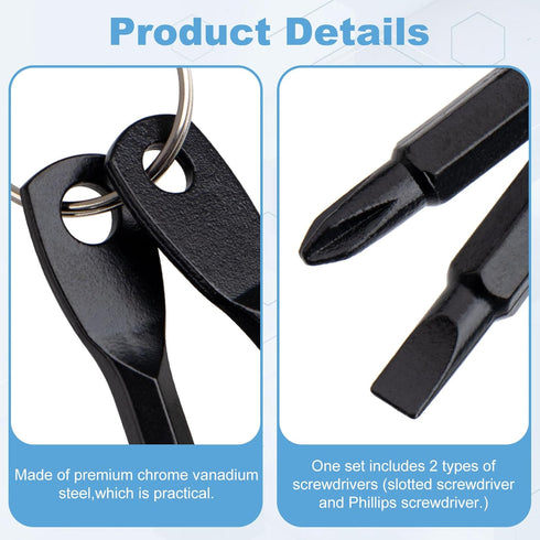 Keychain Screwdriver Tool Set, 11pcs Outdoor Tool Gadgets Kit Travel Kits Key Chain Screwdriver Tool Mini Pocket Screwdriver Keychain with Key Rin...