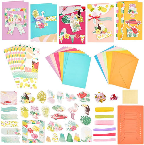 AHANDMAKER Handmade DIY Greeting Card Kits 15 Blank Cards 15 Colorful Envelopes DIY Greeting Card Making Kit Giftable DIY Greeting Card for Teache...