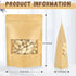 Reusable Food Storage Bags, Resealable Bags for Food, 50 PCS 5.9"×8.7" Kraft Paper Bags with Window,Stand Up Pouches, Brown Paper Bags for Food Pa...