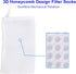 Filter Socks 4 Inch Opening by 7.1 Inch Long, 3D Honeycomb Design Filter Bags, Small Filter Media Bag, Drawstring Aquarium Filter Sock (4" x 7.1"?...