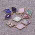 6PCS Natural Stone Pendant Charms,Quadrilateral Shape Random Color Mix Stone Connector Necklace Links Pendants Healing Crystal Quartz Chakra Reiki...
