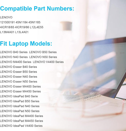 Fancy Buying L13L4A01 L12S4E55 Laptop Battery for Lenovo N40 N50 M4400 V4400 Eraser B40 B50 B50-30 Touch B50-45 B50-70, IdeaPad N40 N40-30 N40-45 ...