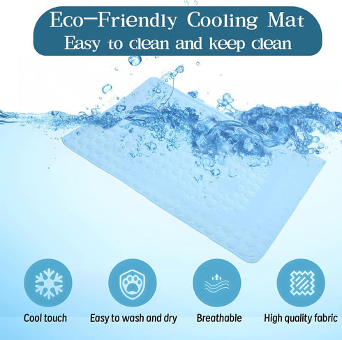 Portable Dog Cooling Mat, Washable Self-Cooling Ice Silk Cooling Mat, Pet Reusable Bed Mat for Indoor & Outdoor Pet Beach Essentials...