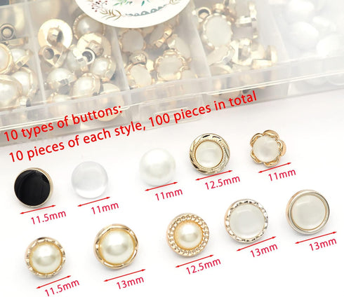 10 Stylish Resin Button Suits Sewing Button for Crafting, Sewing Replacement, Knitting Sweaters Handmade Crafts It's stored in a Plastic Box(11mm?...