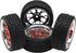 4Pack HIRCQOO 12mm Hex Plastic Wheel Rims & 2.59" Rubber Tires Set w/Foam Compatible with Traxxas Kyosho HPI Tamiya TT-01 TT-02 Sakura HSP 1/10 RC...