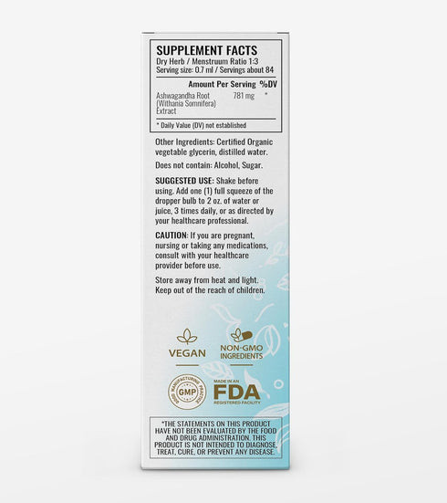 HERBAMAMA Ashwagandha Liquid Drops - Organic Ashwagandha Root Tincture - Ashwagandha Extract Supplements for Men & Women - Vegan Liquid Complex 2 ...
