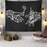 Wall Tapestry White and Black Floral Hands, Funny Creative Hippie Boho Novelty Tapestry Wall Hanging, Art Decor Print Fabric for Bedroom Living Ro...