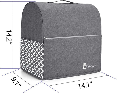 Yarwo Stand Mixer Cover Compatible with 4.5 qt and All 5 qt KitchenAid Mixer, Protective Dust Cover with Top Handle and Pockets for Accessories, G...
