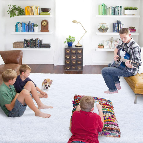 ISEAU Super Soft Fluffy Rugs Shag Area Rug for Bedroom Living Room Fuzzy Mat Plush Anti-Slip Carpets Bedside Mats for Boys Girls Teen Room Nursery...