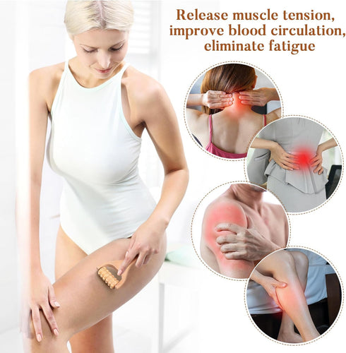 GLEAVI 3pcs Massage Hand Roller Massagers for Neck Wooden Massager Tool Massage Stick Roller Compact Shoulder Massager Wooden Massage Roller for B...