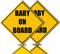 Zento Deals 2 Pack of Baby on Board Reflective Bright Yellow Magnetic Signs for Car - Best Safety Sign Accessories for Cars 5’’ by 5’’...