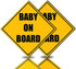 Zento Deals 2 Pack of Baby on Board Reflective Bright Yellow Magnetic Signs for Car - Best Safety Sign Accessories for Cars 5’’ by 5’’...