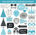 Fully Assembled Sweet 16 Birthday Photo Booth Props - Set of 30 - Teal Blue & Silver Selfie Signs - 16th Party Supplies & Decorations - 16th Bday ...