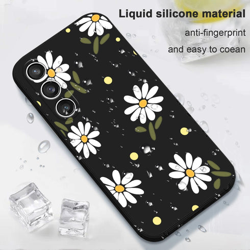 for Galaxy S23 FE Case, Chrysanthemum Creative Side Print Design for Samsung S23 FE 5G Case Soft Silicone Rugged Protective Bumper S23 FE Phone Ca...