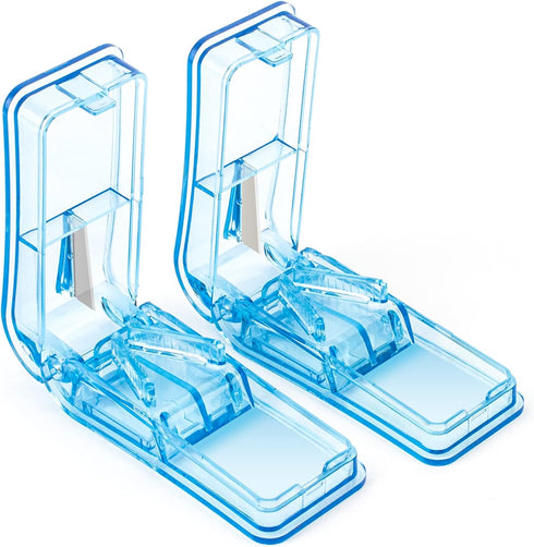 2PCS Pill Cutter, Professional Pill Splitter for Cutting Small Pills or Large Pills in Half (Blue)...
