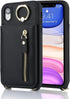 iPhone XR Phone Case with Card Holder for Women, iPhone XR Case Wallet with Strap Credit Card Slots Crossbody with Kickstand Zipper Case for iPhon...